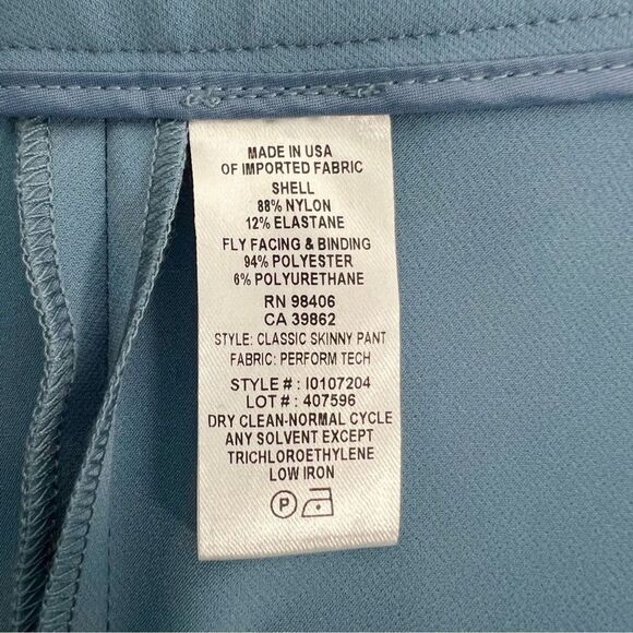 Theory Ankle Trouser Straight Leg Pants Blue Teal Career Wear Preppy Chic Size 8 - Picture 8 of 8